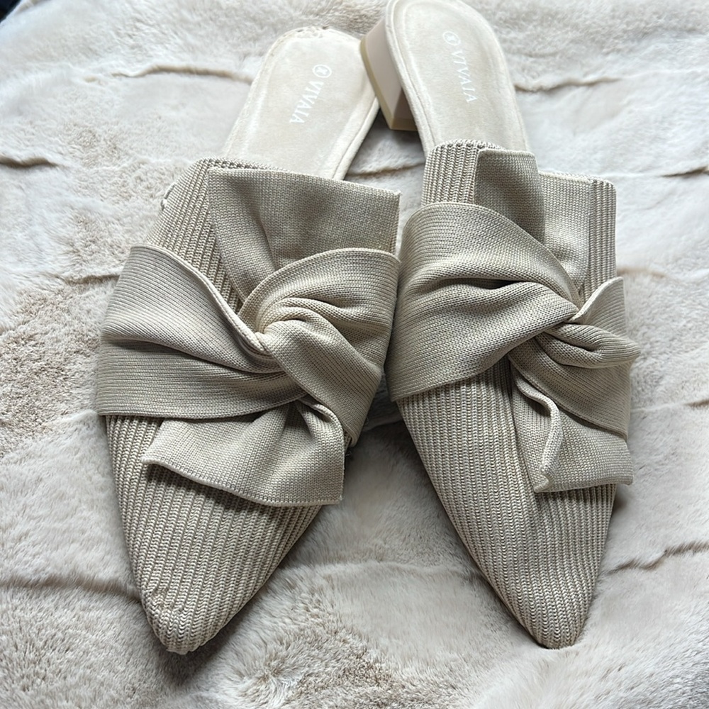 🛍️Pointed-Toe Knot Slide (Yaffa Pro) Vivaia Almond Beige 11 43 - Picture 10 of 11